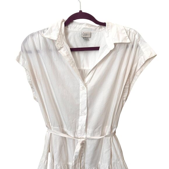 A NEW DAY Belted Shirt Midi Dress White Small - Picture 4 of 5